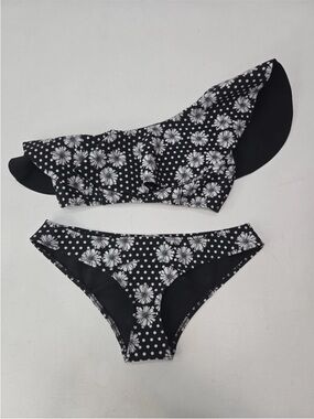 Lisa Marie Fernandez Swimsuit Set Floral One Shoulder Size 2 Womens